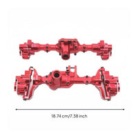 1/10 scale RC Car Aluminum Front and Rear Axle Set  CNC Aluminum Differential Housing for Outdoor Adventure, Competition