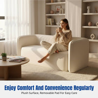 Reception Sofa, Nordic minimalist plush couch, Small Apartment Lounge, Office Meeting Chair, Removable Cushion