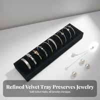 Velvet Bracelet Display Tray Scratch Surface 10 Slot Bracelet Display Padded 10 Slot Jewelry Tray for Retailers, Showcase, Exhibition, Craft Fair
