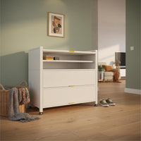 Steel Shoe Storage Cabinet Space Saving Tipping Bucket Footwear Storage Unit Adjustable Shelves for Hallway