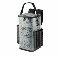 Tackle Backpack with Rod Holders EVA Hard-Shell Fishing Backpack Fishing Gear Bag Two Shoulder Straps Zippered Top