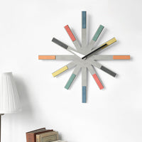 WOZOOM Nordic Style Wall Clock for Living Room, Quartz, Battery Powered