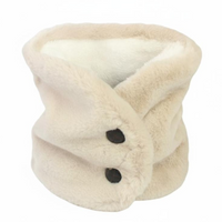 Women's Soft Neck Warmer, Faux Button Scarf, Winter