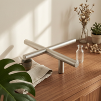 Single Rail Clothing Rack Sturdy Duty Clothes Stand Stable Base Minimalist Design for Retailers, Fitting Area, Bedroom, Entryway
