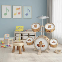 Drum Set with Drumsticks Lightweight Jazz Drum Toy Glossy for Young Children, Home