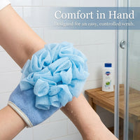 Exfoliating Wash Cloth Double Sided with Loofah, Korean Washcloth for Adults Bathing, Thickened Textured Surface Back Scrubbing Towel