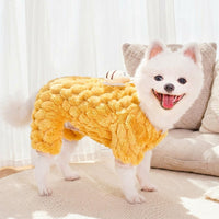 Bee Costume Dog Four-Leg Clothing with Flaps and Antennae, Thickened Polyester Dog Bee Suit, Winter Warm Apparel for Small and Medium Pets