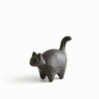 Cast-Iron Cat Paperweight Textured Decor Gift Idea for Desktop, Office