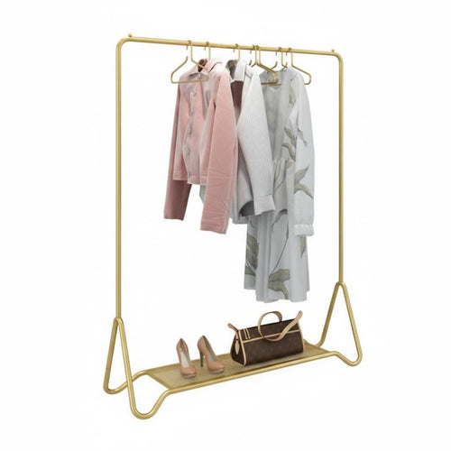 Rolling Clothes Rack with Shelf Easy to Move Wheeled Clothes Rail with Shelf On Casters Minimalist Design for Homeowners