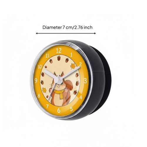 Cartoon Squirrel Clock Compact Size Waterproof Bathroom Clock Battery Powered