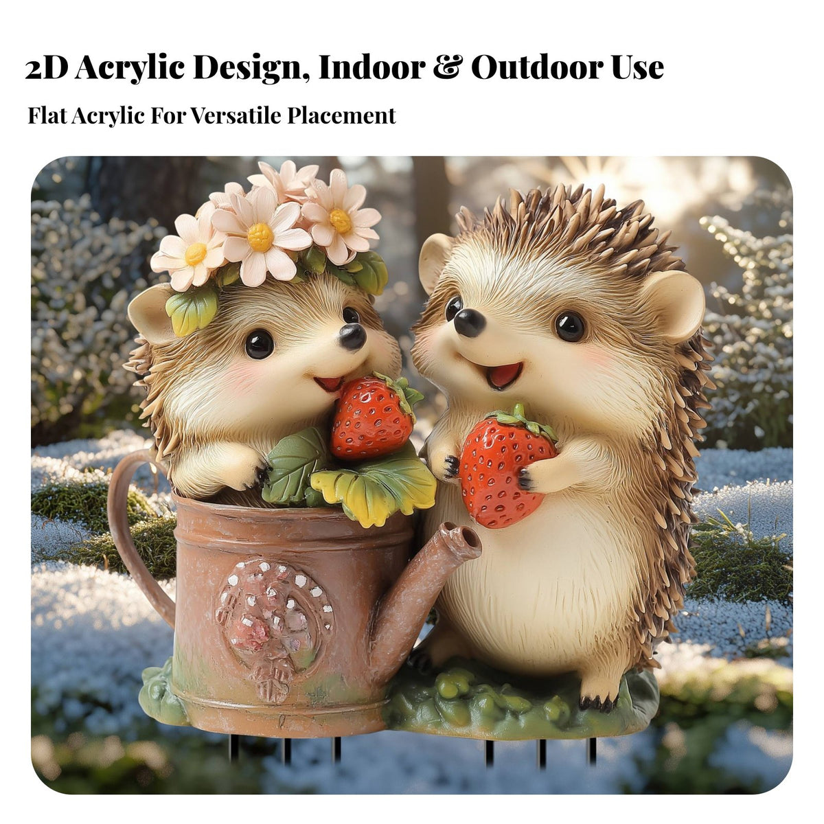 2D Acrylic Hedgehog Yard Art Hedgehog Garden Stake Weather-Resistant Animal Garden Insert for Gardeners, Patio, Flower Bed