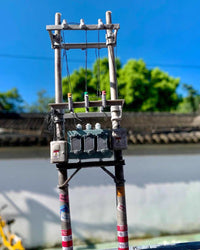 土豆模型1/64比例变压器模型电线杆模型户外电线杆模型变压器模型