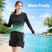 Swimsuits for Women with Quick-Dry Material for Water Sports and Outdoor Activities, Two-Piece Swimming Costume with Built-in Chest Support