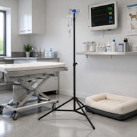 Tripod IV Fluid Stand Black Portable IV Pole Three-Hook