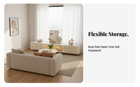 Cream Television Stand Console Easy to Clean Contemporary Television Cabinet Sturdy Modern Minimalist Coffee Table for Small Apartment Owners