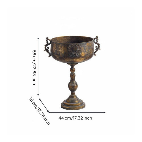 Metal Goblet Vase Industrial Ornate Metal Vase Stand Detachable Home Decor for Wedding