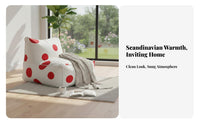 Spotted Pattern Lounge Chair Nordic Design Giant Soft Lounger Snug Machine Creclineable Cover for Bedroom, Perusing Nook