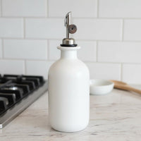 Ceramic Oil Dispenser Bottle Multi-Purpose Ceramic Oil Cruet Includes Funnel Kitchenware for Dining Table