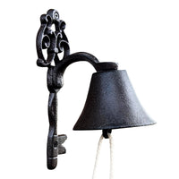 New Chinese Style Retro Key-Shaped Hand Bell, Cast Iron Doorbell, Creative Iron Art Villa Courtyard Balcony Wall Decoration