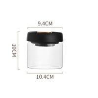 Single-Press Operation Coffee Bean Storage Jar Wide Mouth Vacuum Sealed Canister Easy to Clean Airtight Glass Container Multi-Purpose for Tea Drinkers, Kitchen, Pantry