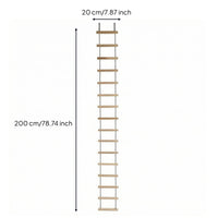 Natural Wooden Rope Ladder Easy Setup Hanging Rope Ladder Splintersplinterless Lightweight for Balcony