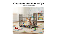 Easy to Clean Indoor Pet Enclosure Sturdy Construction Metal Wire Dog Crate Double Door Entry Metal Wire Pet Crate Secure Lock for Cats, Small Dogs, Young Dogs, Training, Travel