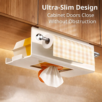Cabinet Under Cupboard Paper Towel Holder, Hanging Wall Mounted Dispenser for Students, Versatile Kitchen Roll Easy No-Drill Metal