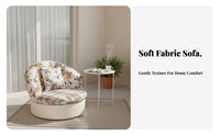 Upholstered Round Armchair Removable and Cleanable Cover Upholstered Contoured Seat Modern Design Comfortable Padding