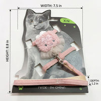 Cat Harness and Leash Set, Polyester Vest Cat Walking Harness with Non-Retractable Cat Walking Leash, Outdoor Walking and Leash Walking Gear