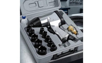 Adjustable Speed Air Impact Wrench Kit Reversible Air Tool Kit with Carrying Case Professional Impact Wrench with Socket Set Long-Lasting for Mechanics, Garage