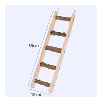 Hanging Bird Ladder Toy with Hooks Natural Climbing Ladder Toy Compact Easy to Use for Birds