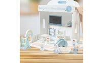Open-Front Wooden Dollhouse with Furniture Miniature Dollhouse with Furniture Imaginative Pretend Play House Child-Friendly for Toddlers