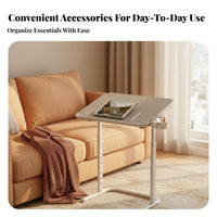Adjustable C-Shaped Rolling Cart Waterproof Surface Mobile Furniture for Elderly
