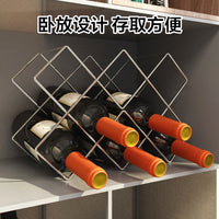 Luxury Metal Wine Rack Display Stand - Diamond Lattice Wine Cabinet Bottle Holder for Storage and Organization