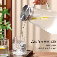 High Borosilicate Glass Pitcher Set with Cups, Heat-Resistant Cold Water Kettle for Home Use