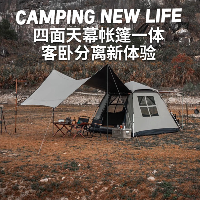 Outdoor 5-8 Person Waterproof Camping Tent with Integrated Tarp