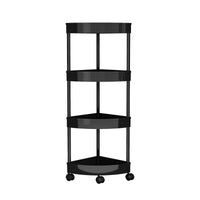 Freestanding Bathroom Corner Storage Shelf, No-Drill Toilet Organizer with Wheels