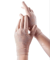 Zhuobao Figure Skating Rhinestone Gloves with Fleece Lining for Warmth