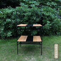 Portable Aluminum Alloy Outdoor Folding Camping Table with IGT System and Lantern Pole