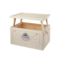 Outdoor Camping Foldable Storage Box with Table Lid for Car Trunk Picnic Organization