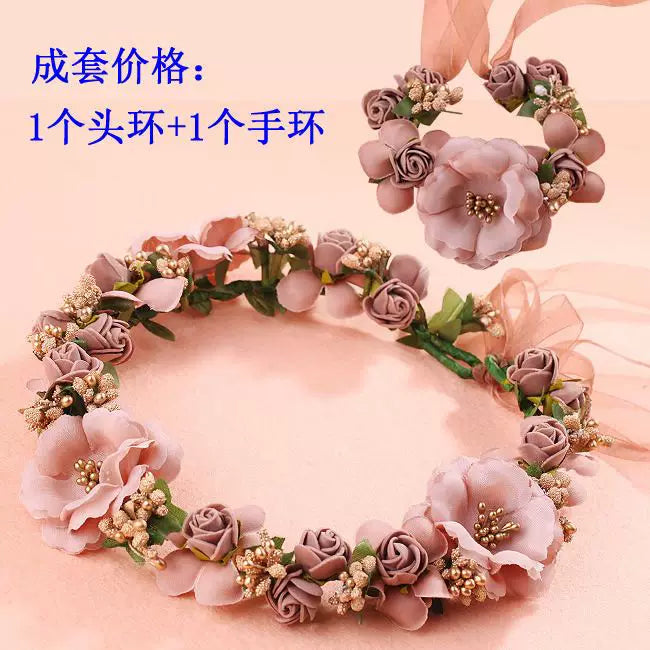 Floral Garland Hat Accessory for Photography and Sun Hats