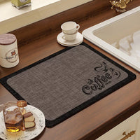 Coffee Machine Countertop Mat Absorbent Quick Dry Non-Slip Kitchen Dish Drying Mat Bar Mat