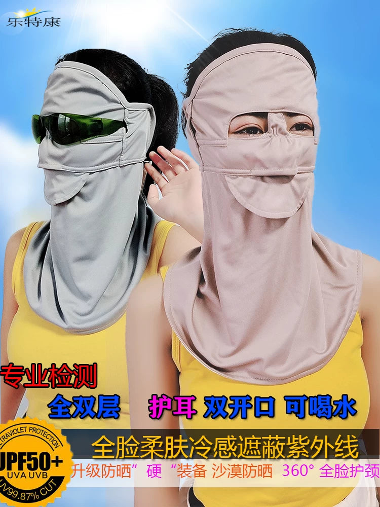 Full-Face UV Protection Mask with Ear Flaps and Neck Guard for Outdoor Activities