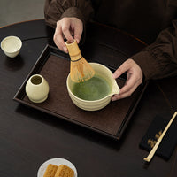 Japanese Style Ceramic Matcha Bowl and Whisk Holder Set for Traditional Tea Ceremony