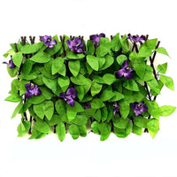 Expandable Artificial Fence with Greenery and Flowers for Garden Decoration