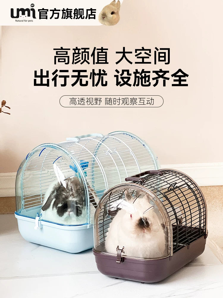 Luxury Portable Crystal Pet Carrier for Hamsters, Guinea Pigs, Chinchillas, and Small Rabbits