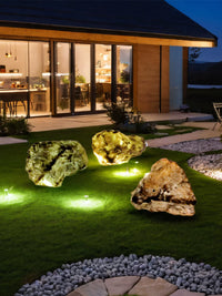 Outdoor Luminous Stone Lamp Garden Landscape Light Fiberglass Rock Ornament