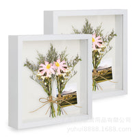 3D Hollow 5 cm Dried Flower Photo Frame, Wholesale 8in 10in 16in A4 A3 Handmade Rose Framed Light Box Art Frame