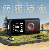 Portable Wireless Car Tire Inflator with Power Bank Function, Handheld Air Pump for Outdoor Use