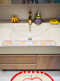 Cartoon Diatomaceous Earth Sink Splash Guard Mat for Kitchen and Bathroom Countertops